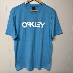 Oakley Mark II Tee 2.0 Aurora Blue Crew Neck Regular Fit Cotton Men M NWOT*